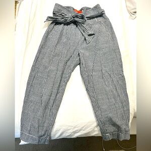 Anthropologie Cartonnier gingham print capri trousers
